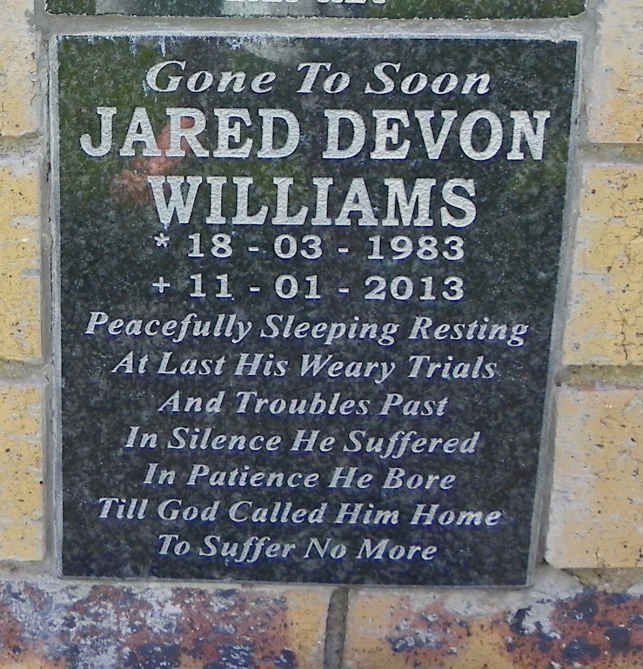 WILLIAMS Jared Devon 1983-2013