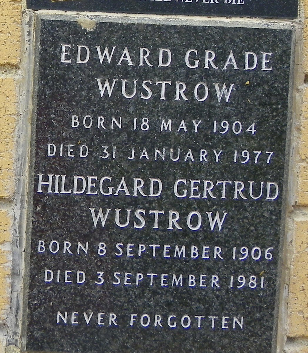 WUSTROW Edward Grade 1904-1977 &amp; Hildegard Gertrud 1906-1981