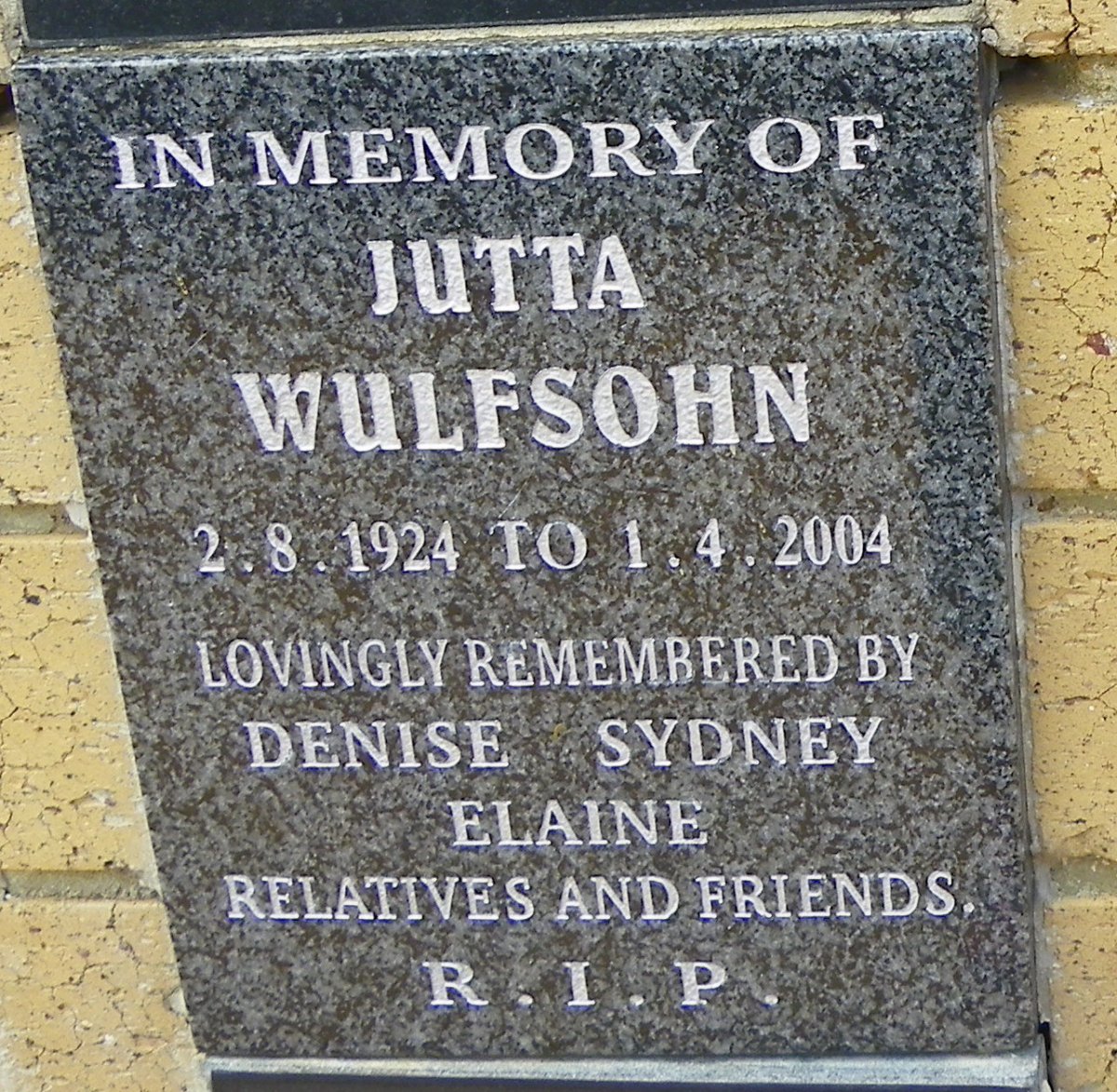 WULFSOHN Jutta 1924-2004