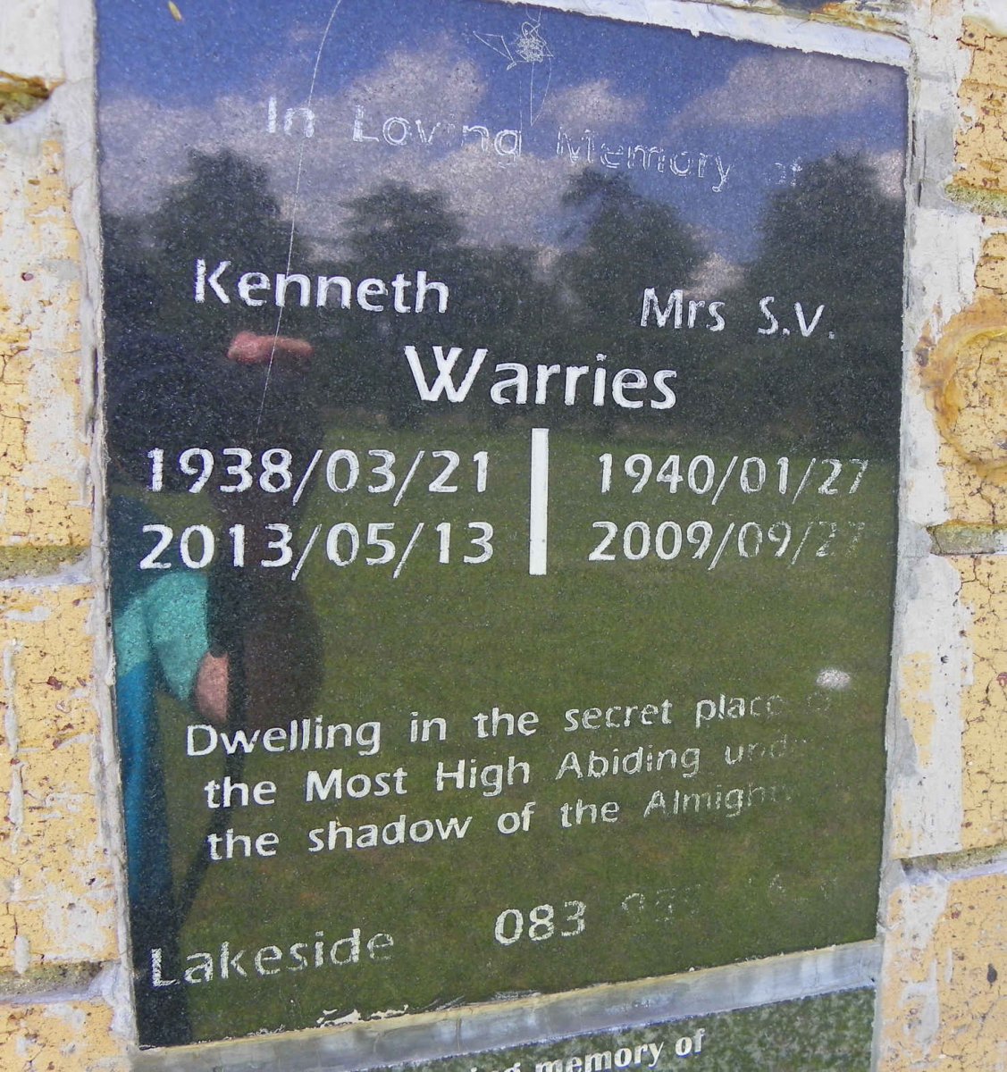 WARRIES Kenneth 1938-2013 &amp; S.V. 1940-2009
