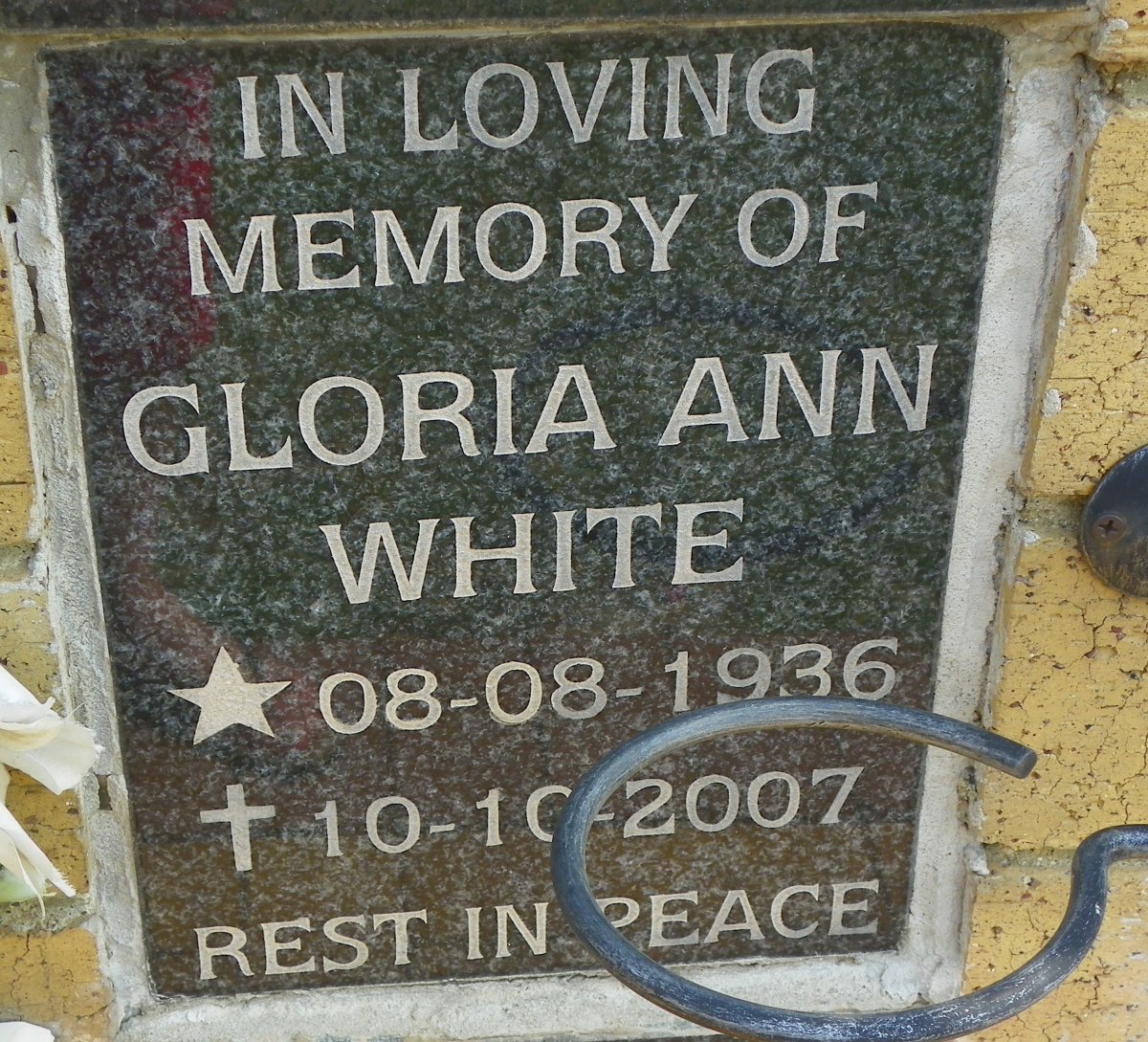 WHITE Gloria Ann 1936-2007