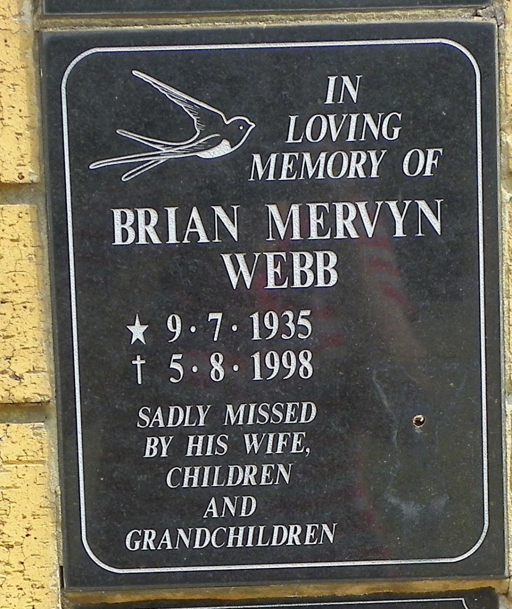 WEBB Brian Mervyn 1935-1998