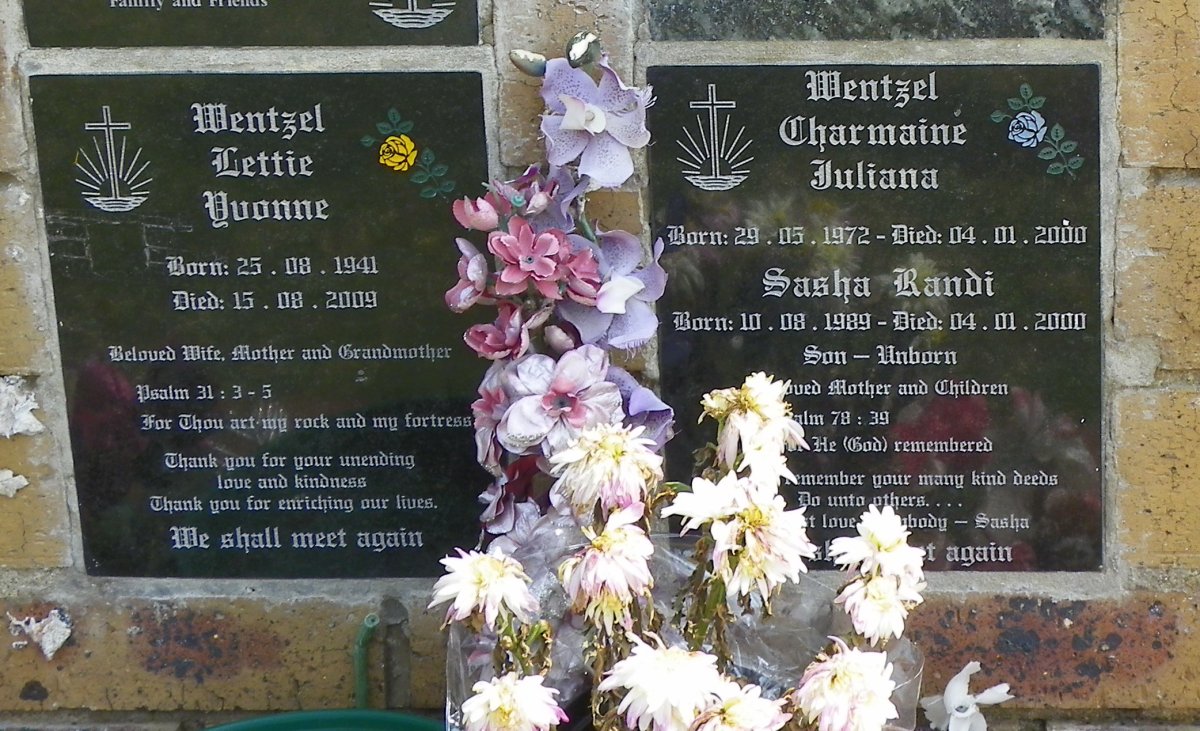 WENTZEL Lettie Yvonne 1941-2009 :: WENTZEL Charmaine Juliana 1972-2000 :: WENTZEL Sasha Randi 1989-2000