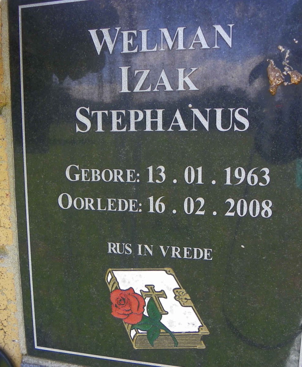 WELMAN Izak Stephanus 1963-2008