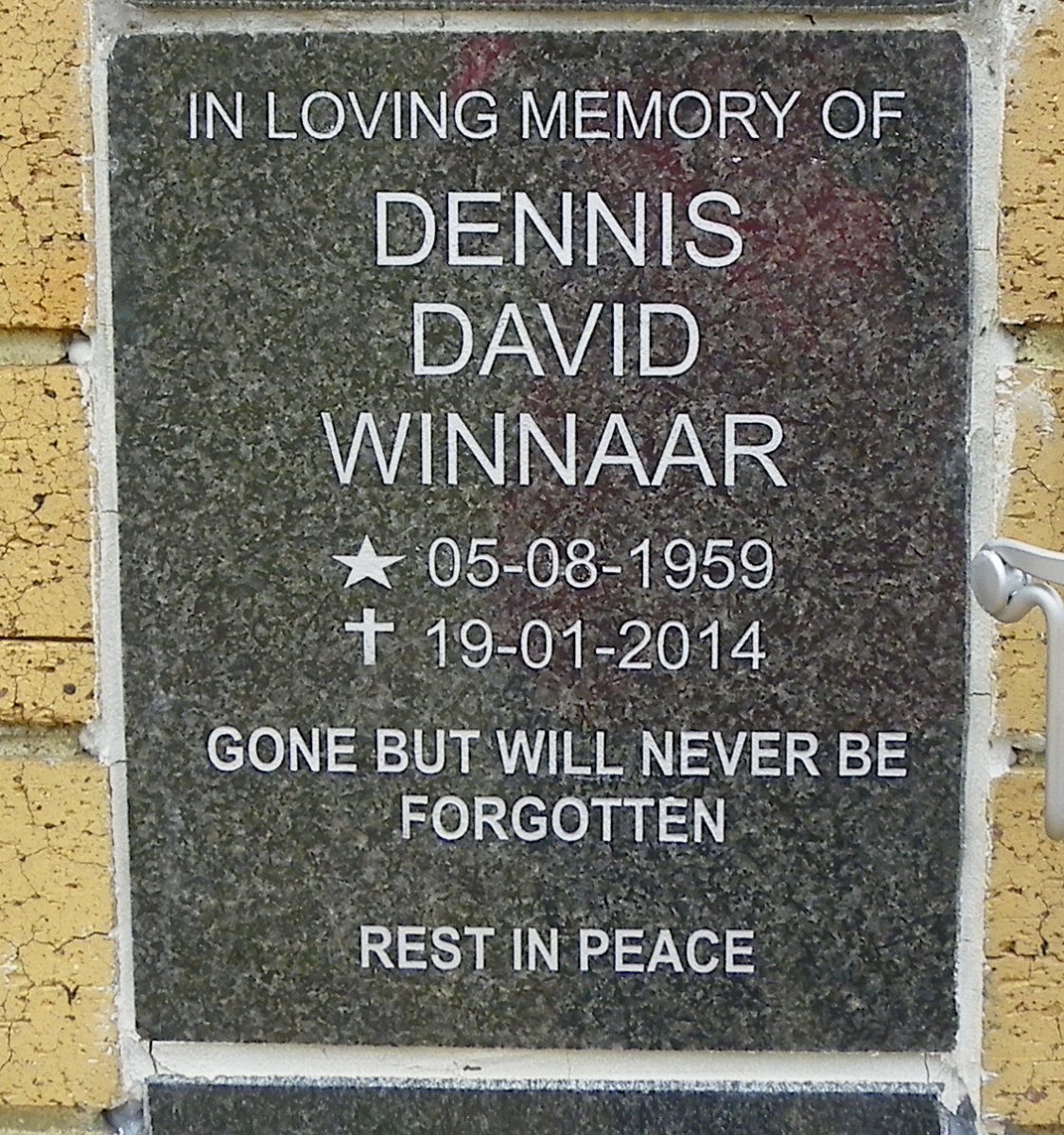WINNAAR Dennis David 1959-2014