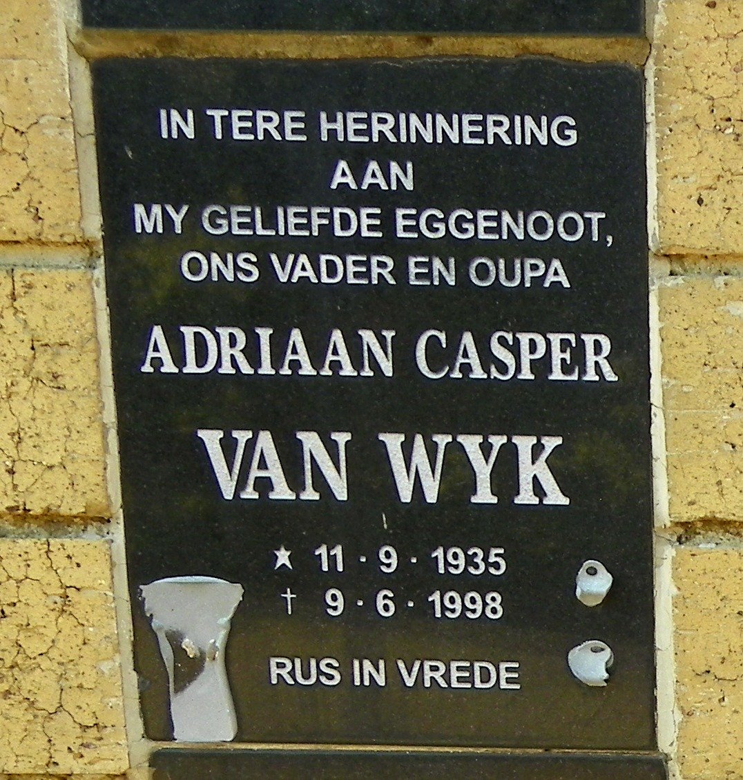 WYK Adriaan Casper, van 1935-1998