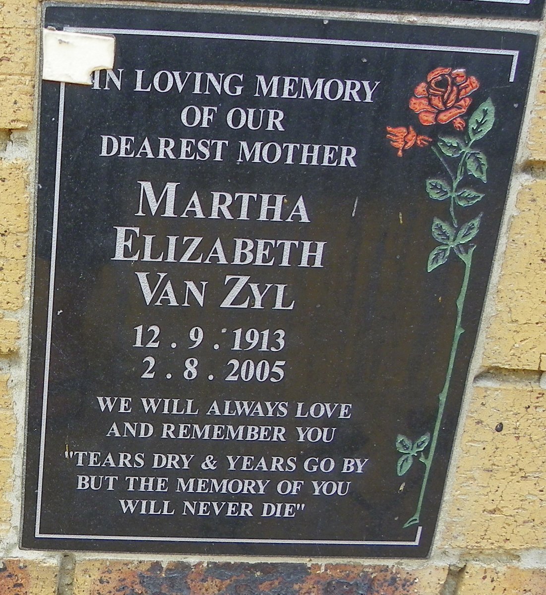 ZYL Martha Elizabeth, van 1913-2005
