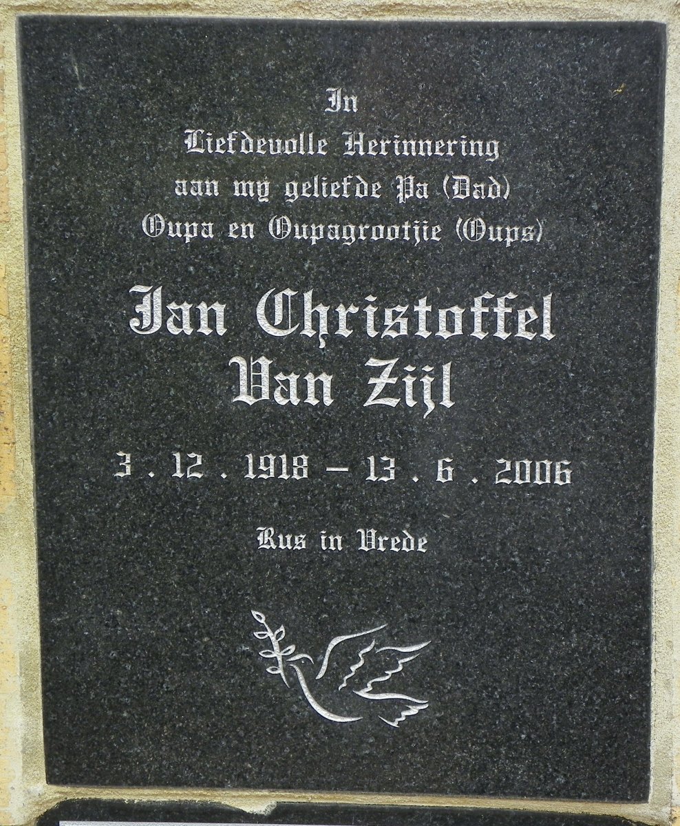 ZIJL Jan Christoffel, van 1918-2006