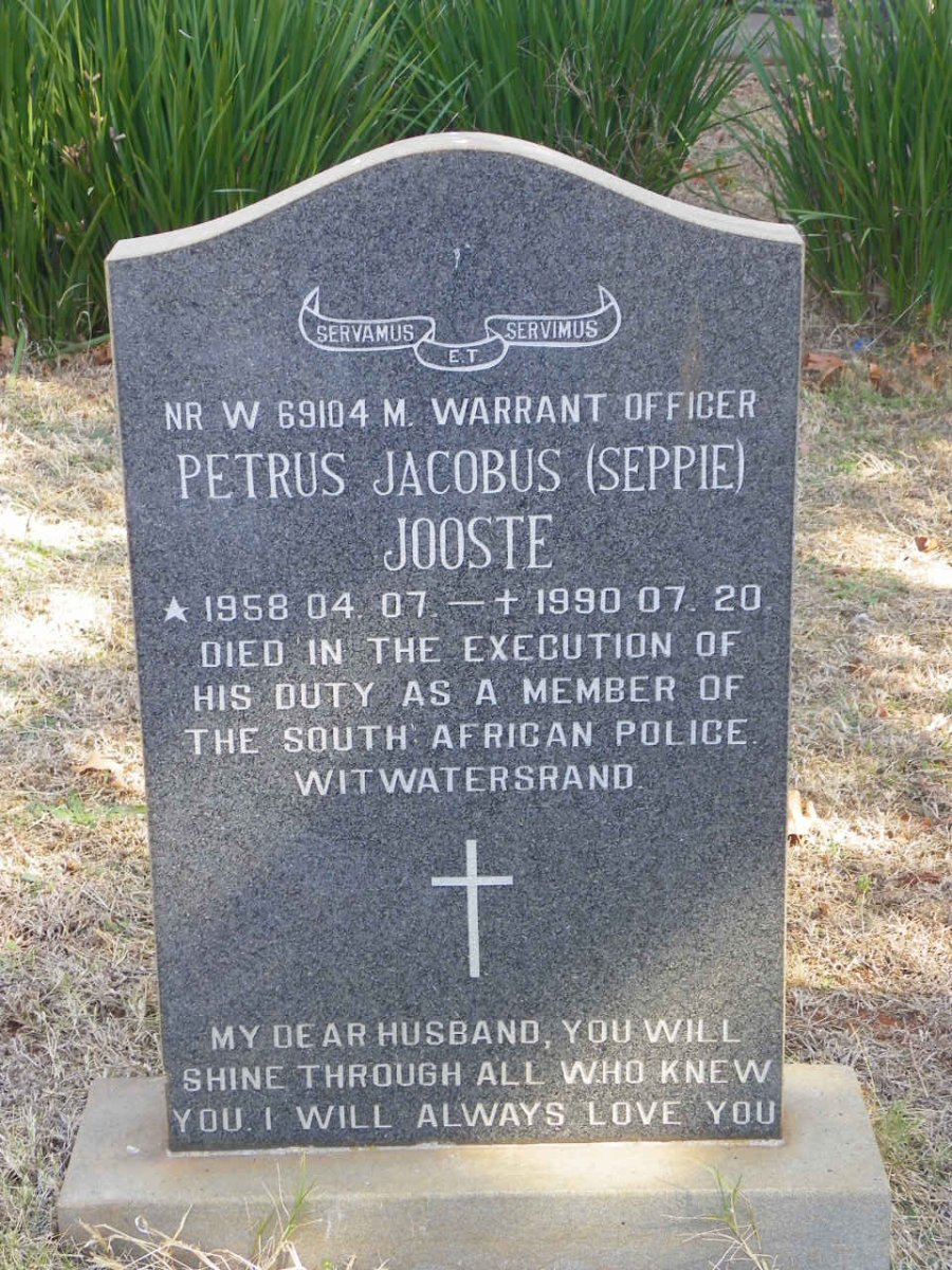 JOOSTE Petrus Jacobus 1958-1990
