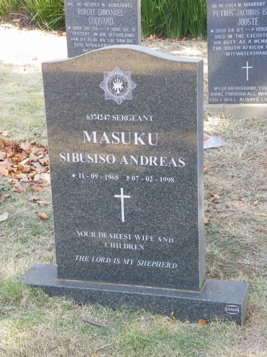 MASUKU Sibusiso Andreas 1968-1998