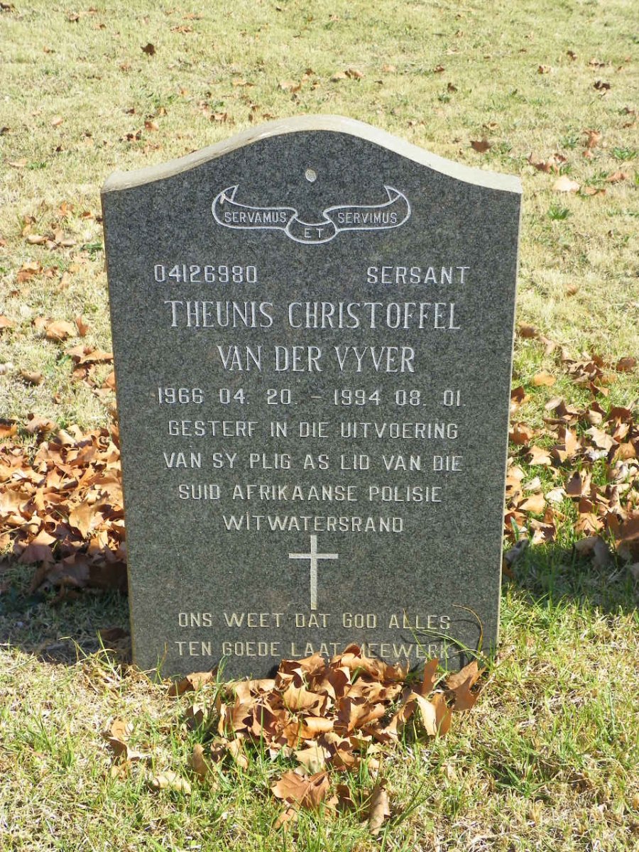 VYVER Theunis Christoffel, van der 1966-1994