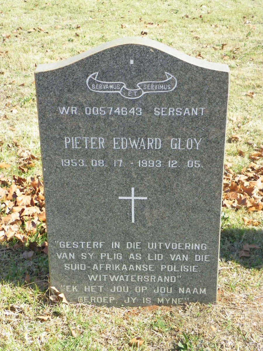 GLOY Pieter Edward 1953-1993