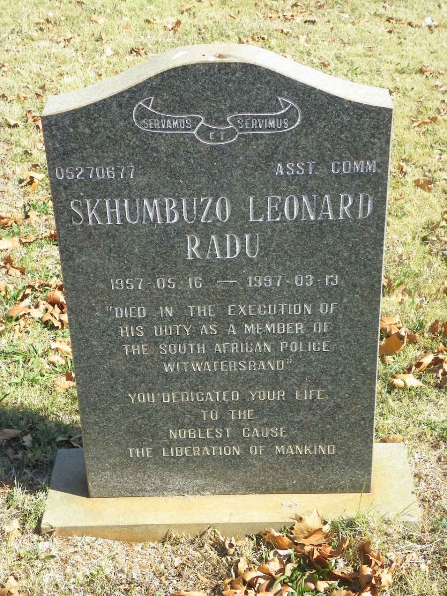 RADU Skhumbuzo Leonard 1957-1997