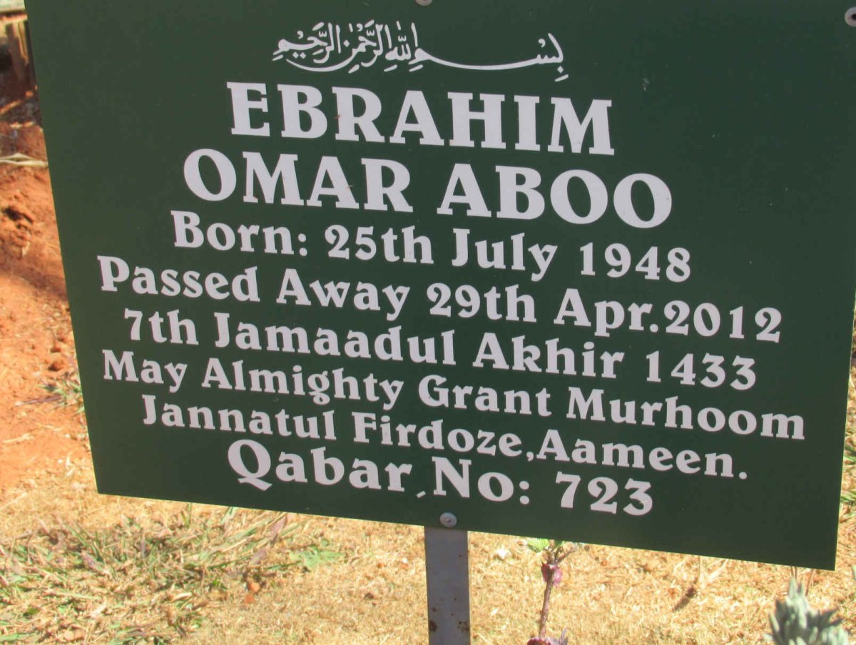 ABOO Ebrahim Omar 1948-2012