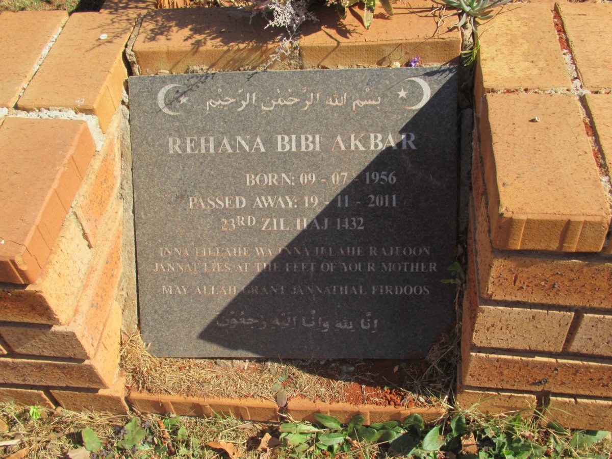 AKBAR Rehana Bibi 1956-2011