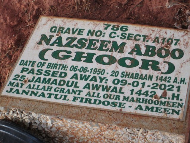 ABOO Nazseem 1950-2021