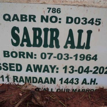 ALI Sabir 1964-2022