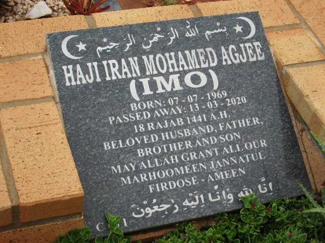 AGJEE Haji Iran Mohamed 1969-2020