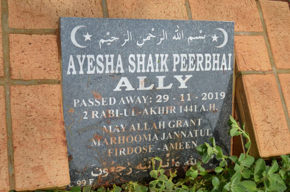 ALLY Ayesha Shaik Peerbhai -2019