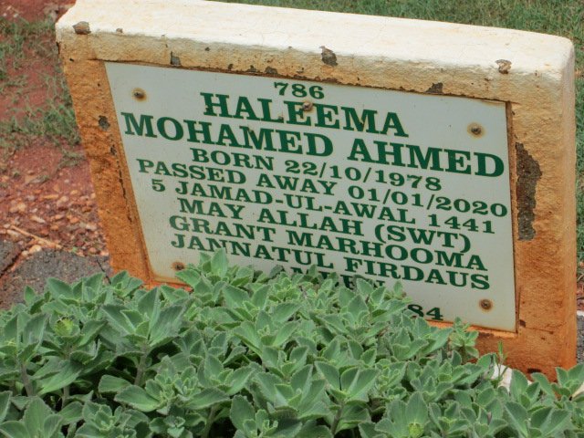 AHMED Haleema Mohamed 1978-2020