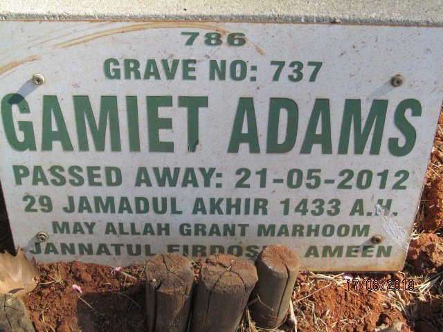 ADAMS Gamiet -2012
