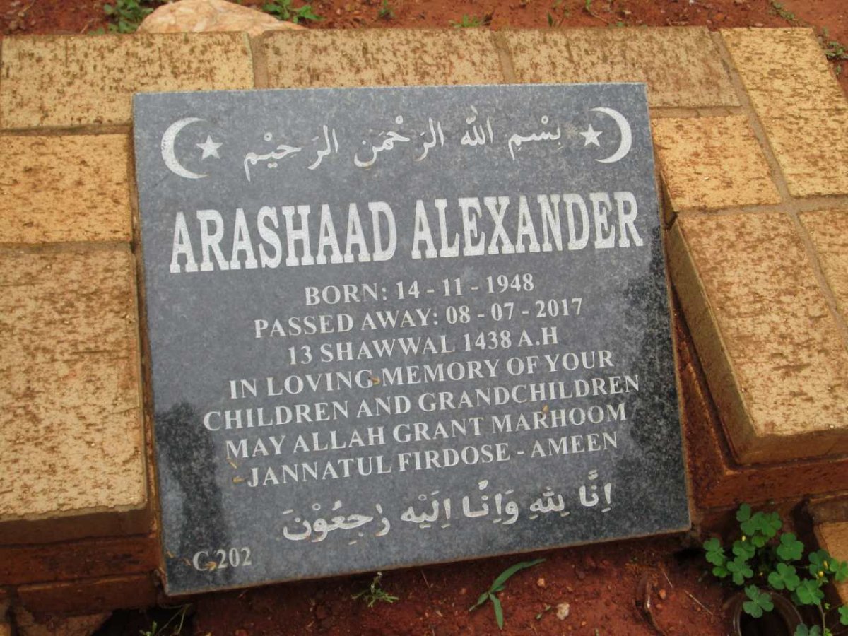ALEXANDER Arashaad 1948-2017
