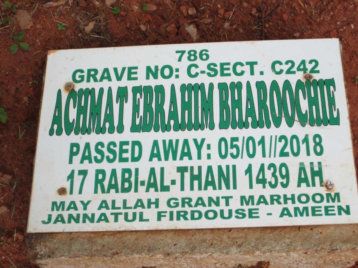 BHAROOCHIE Achmat Ebrahim -2018