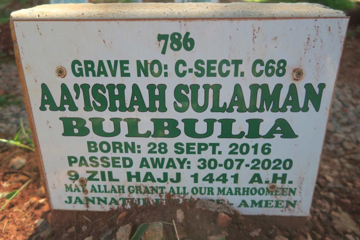 BULBULIA Aa'ishah Sulaiman 2016-2020