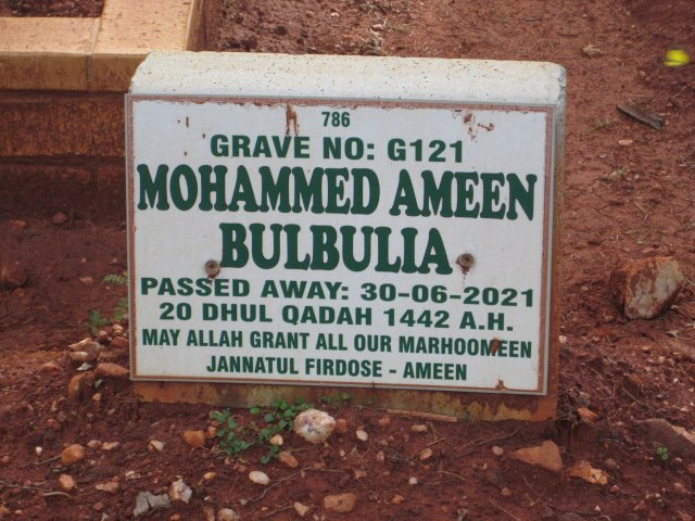 BULBULIA Mohammed Ameen -2021