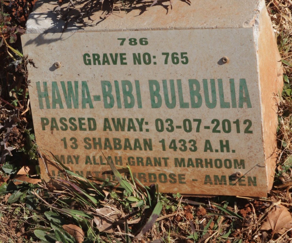 BULBULIA Hawa-Bibi -2012