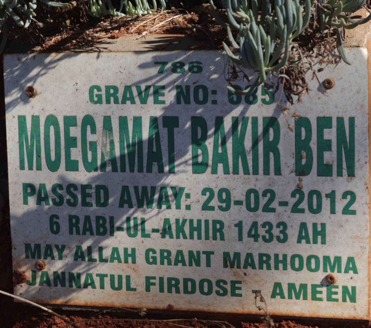 BEN Moegamat Bakir -2012