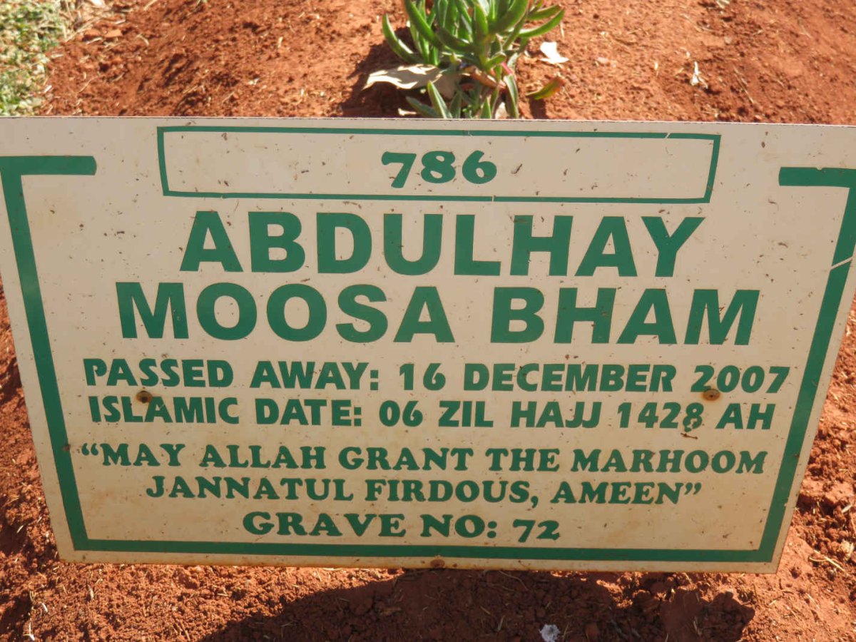 BHAM Abdulhay Moosa -2007