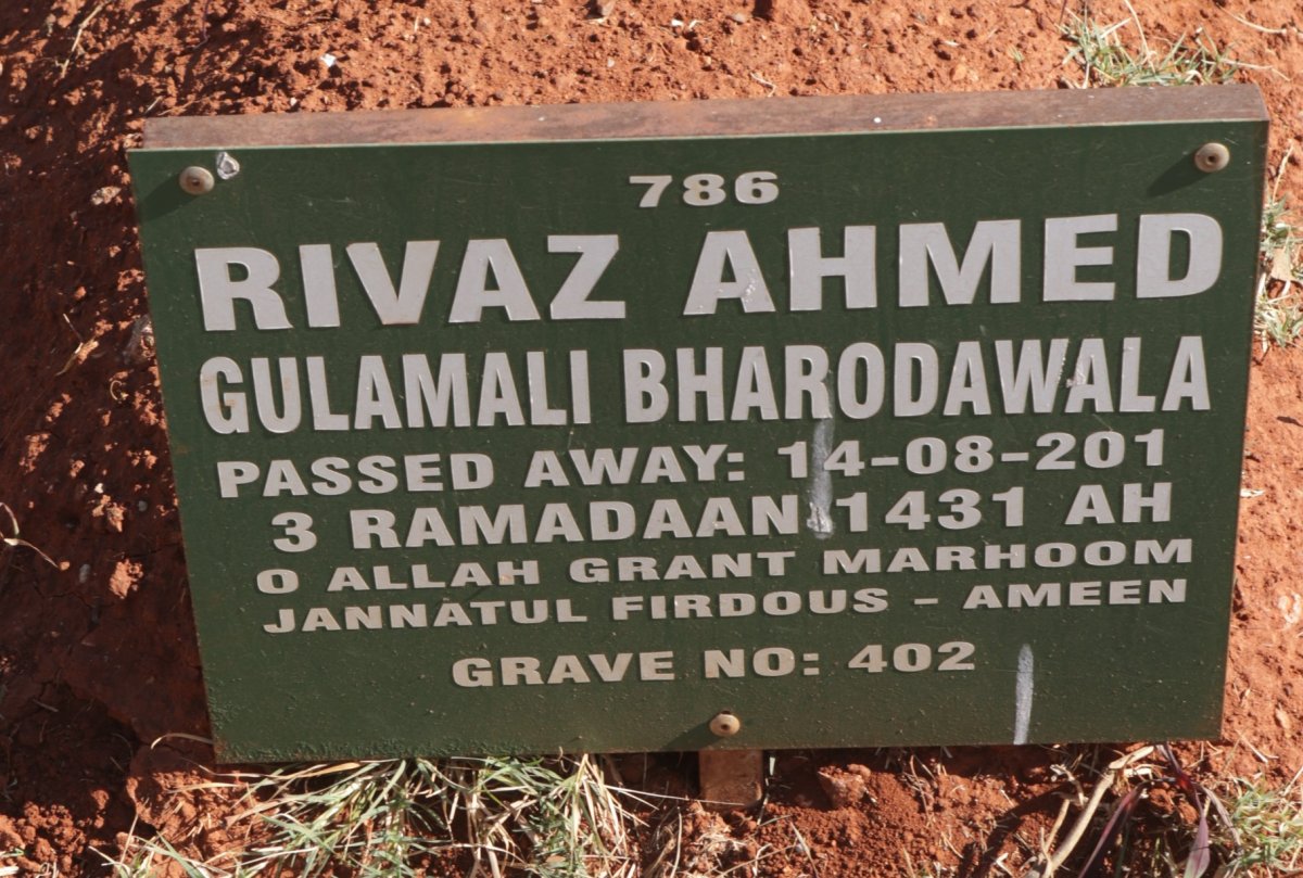 BHARODAWALA Rivaz Ahmed Gulamali -201?