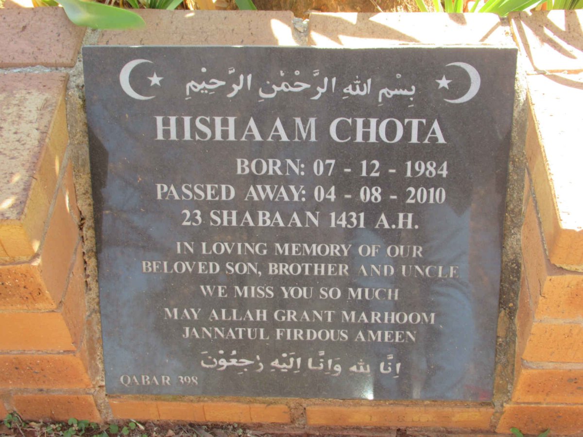 CHOTA Hishaam 1984-2010