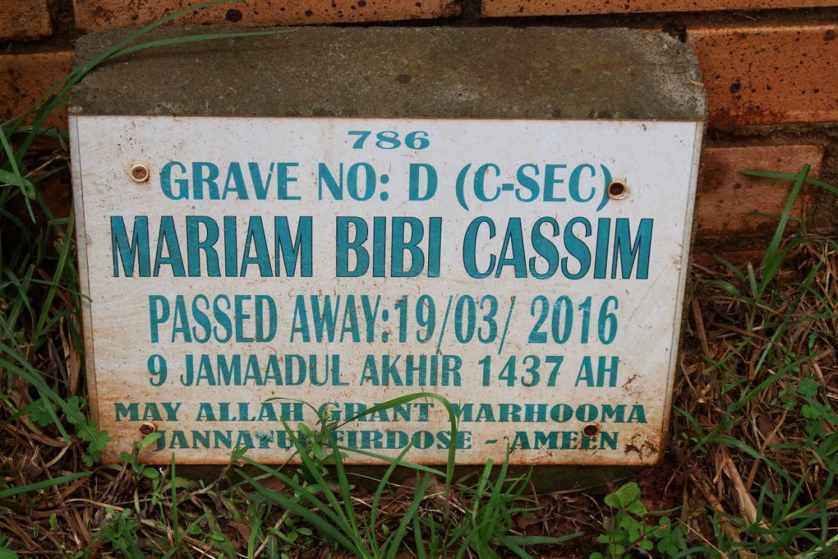 CASSIM Mariam Bibi -2016