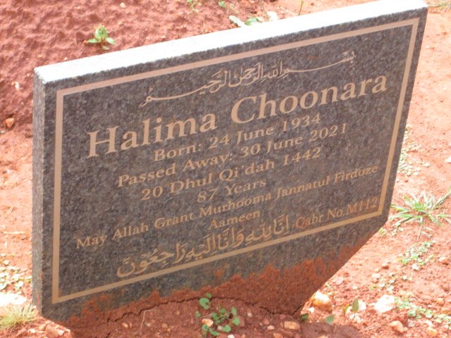 CHOONARA Halima 1934-2021
