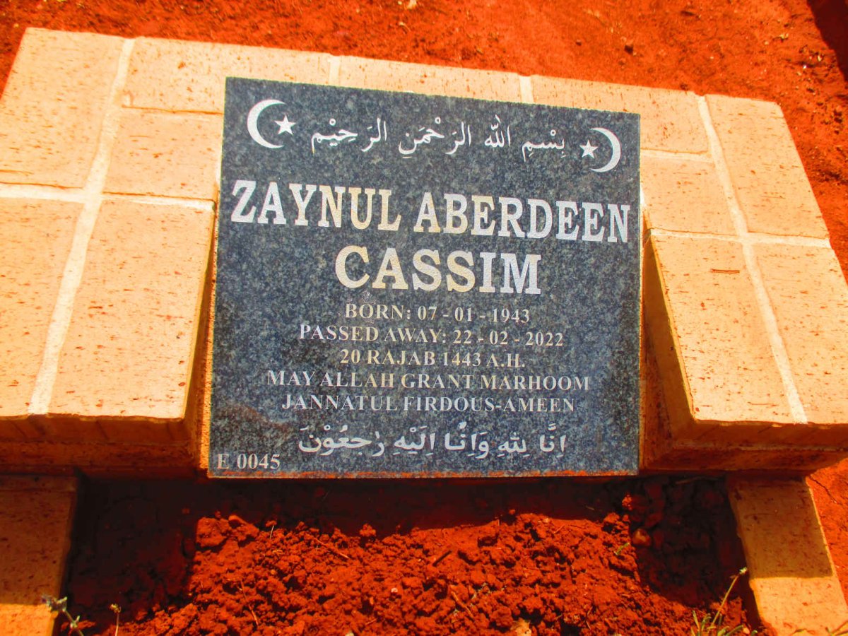 CASSIM Zaynul Aberdeen 1943-2022