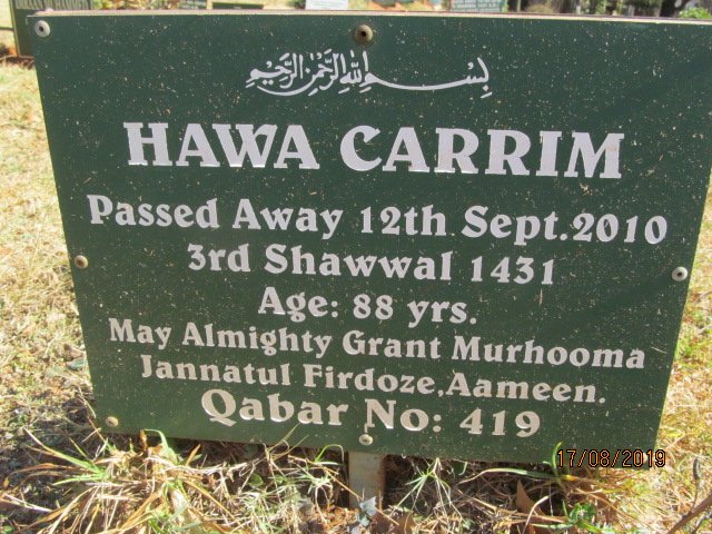 CARRIM Hawa -2010