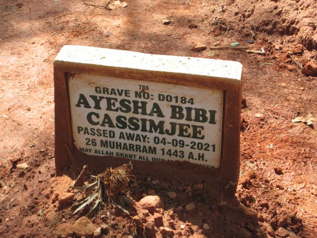 CASSIMJEE Ayesha Bibi -2021
