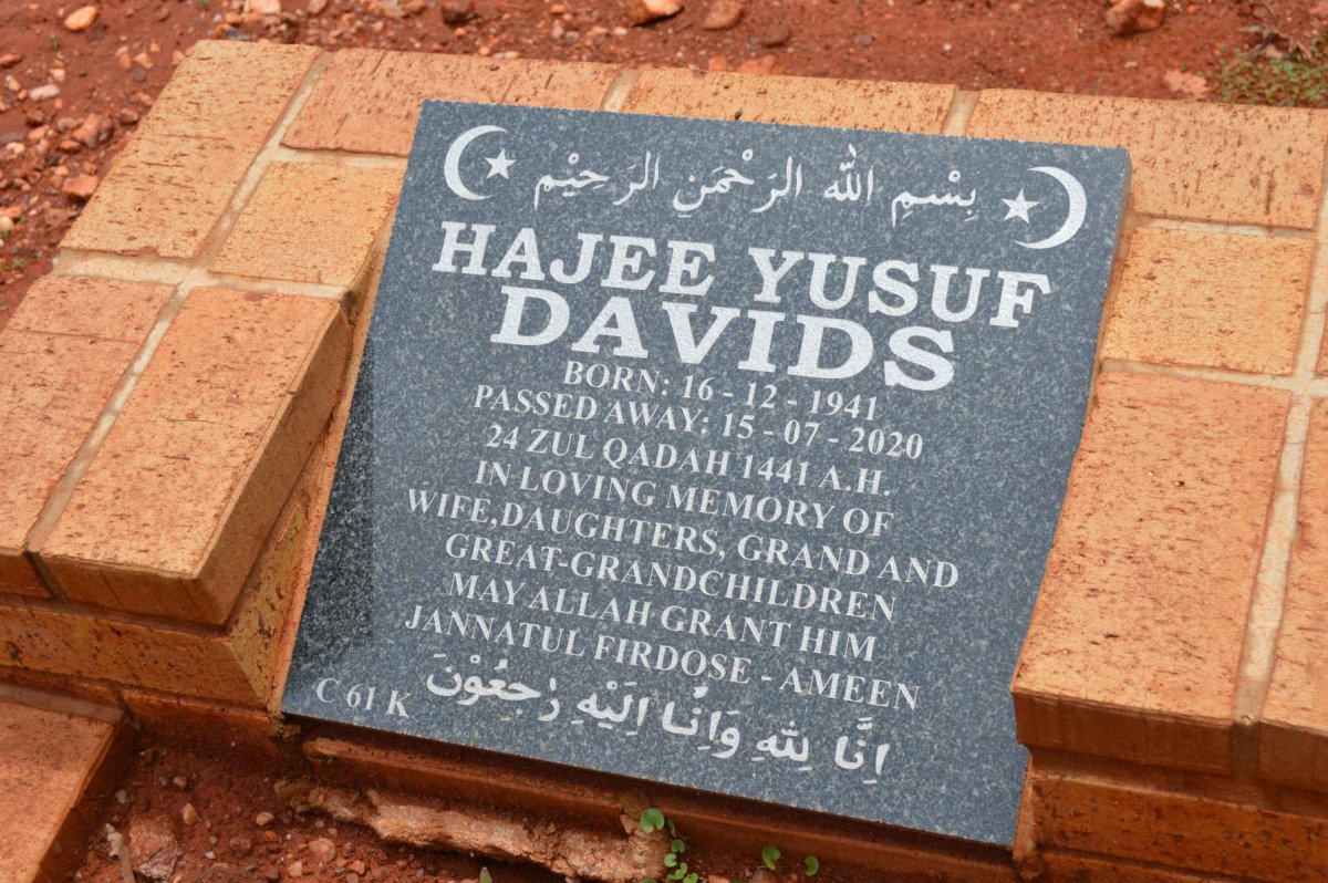 DAVIDS Hajee Yusuf 1941-2020