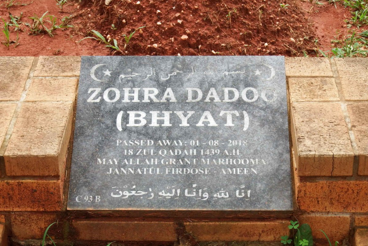 DADOO Zohra nee BHYAT -2018