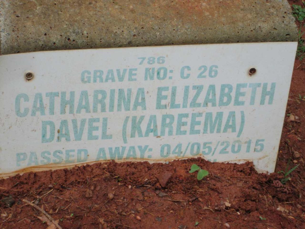 DAVEL Catharina Elizabeth nee KAREEMA -2015