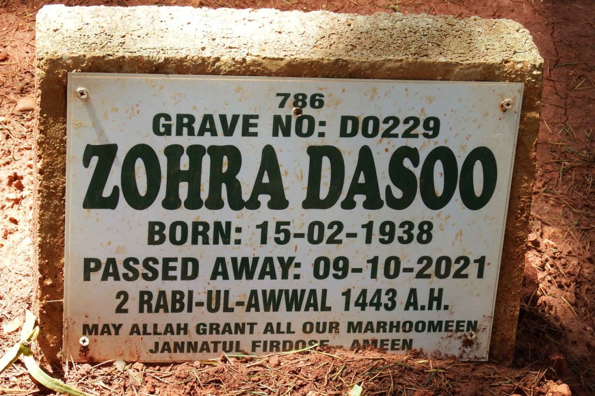 DASOO Zohra 1938-2021