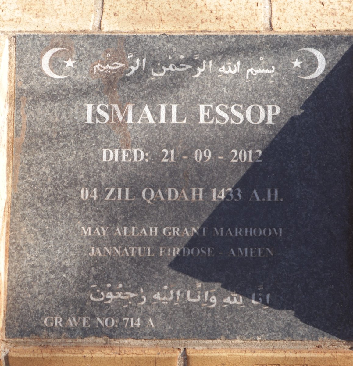 ESSOP Ismail -2012