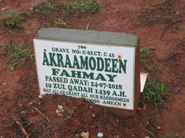 FAHMAY Akraamodeen -2018