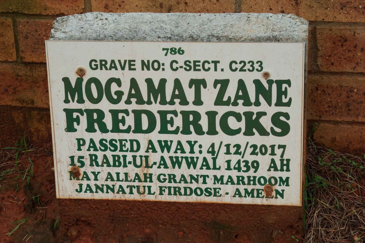 FREDERICKS Mogamat Zane -2017