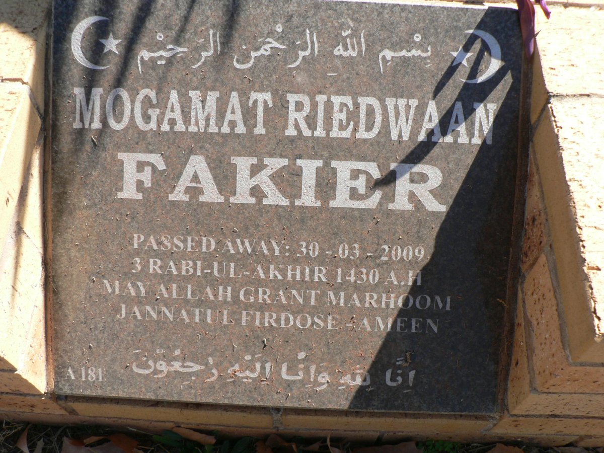 FAKIER Mogamat Riedwaan -2009