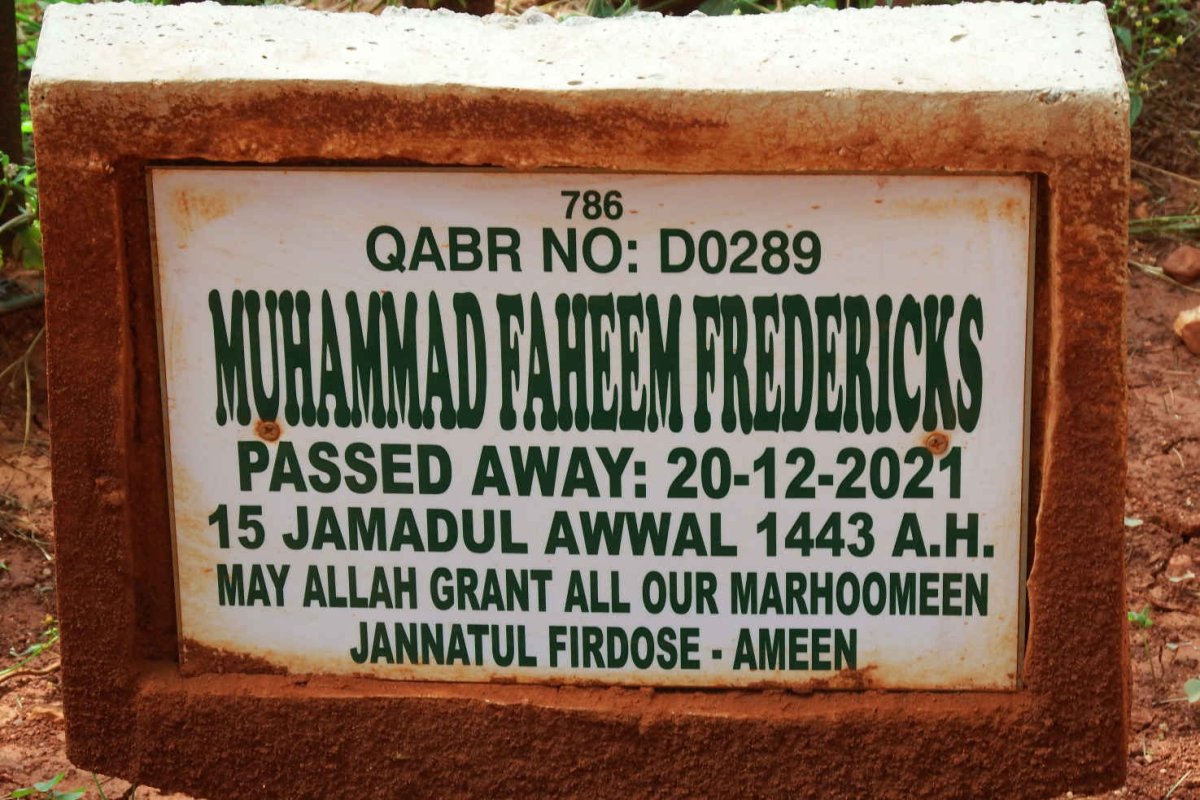 FREDERICKS Muhammad Faheem -2021