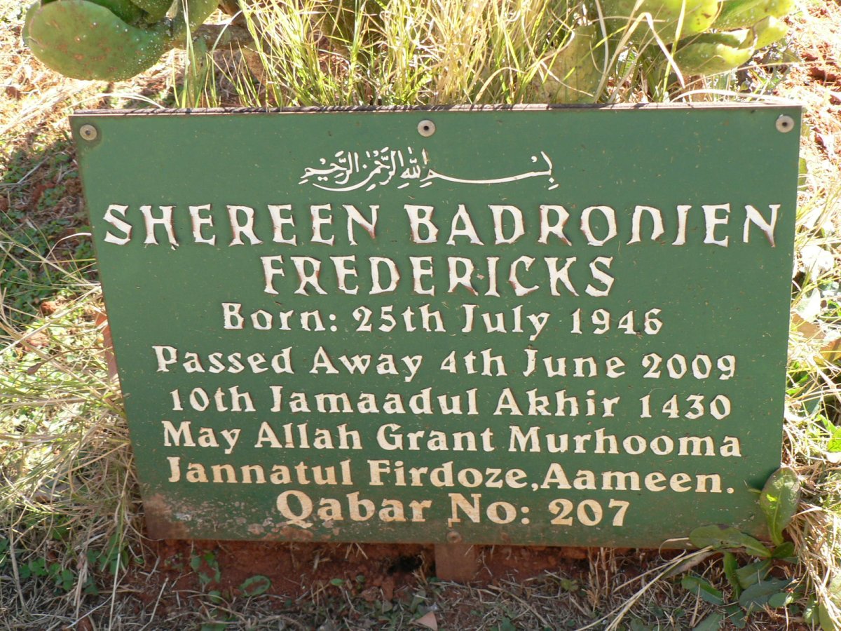 FREDERICKS Shereen Badrodien 1946-2009