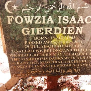 GIERDIEN Fowzia Isaacs 1963-2021